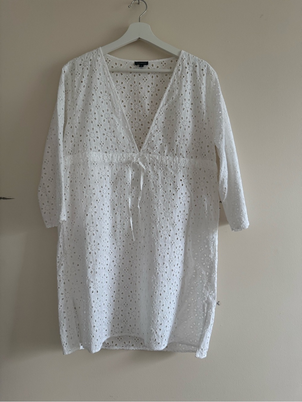 Talbots White Eyelet V-Neck Swim Cover-Up